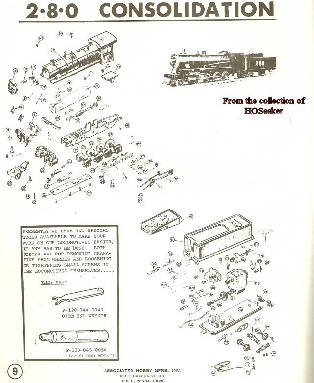 Rivarossi 0-8-0 yard goat parts digram - Model Railroader Magazine ...