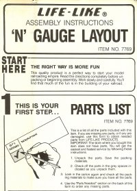 Life-Like 'N' Layout Instructions