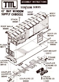 Train Miniature Bay Window Supply Caboose