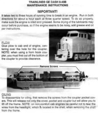 Walthers Dash 8-40B Lubrication Intructions